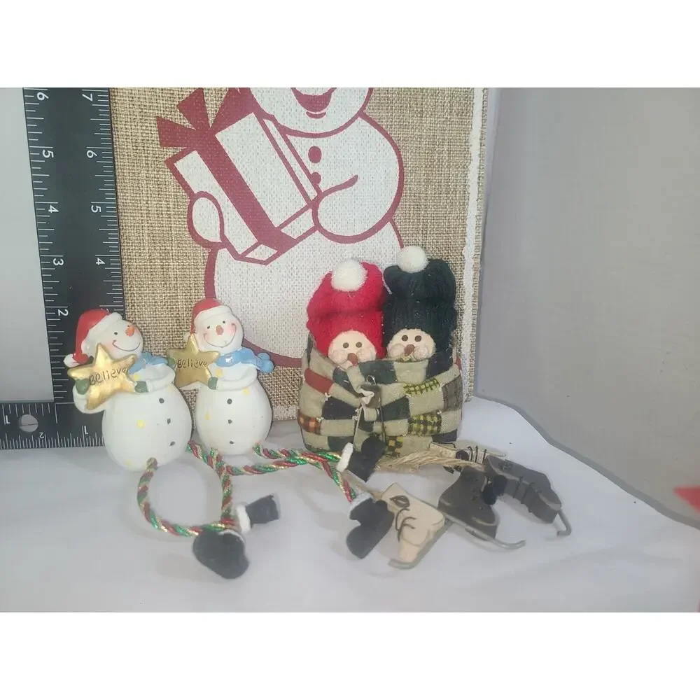Large Lot New& Vintage Snowman Themed Christmas Decor Hallmark, Selvestri & more